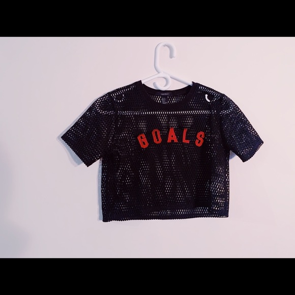 Forever 21 Tops - Forever 21 see-through black cropped t-shirt XS